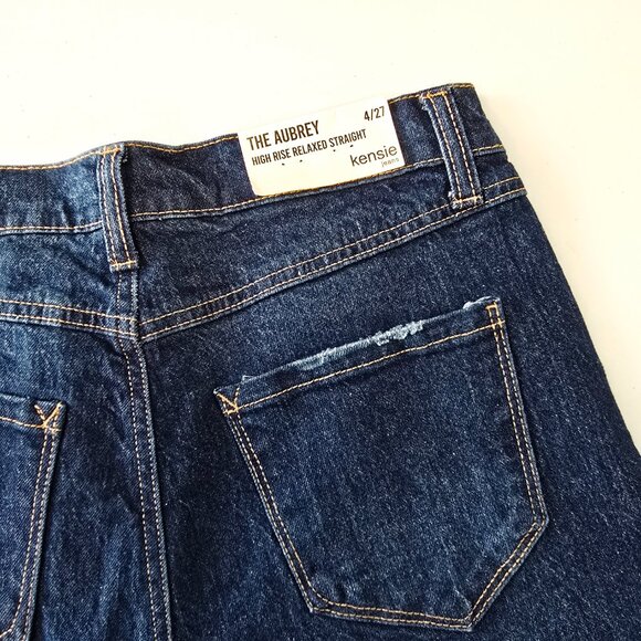 NWT Kensie The Aubrey High Rise Relaxed Straight Jeans 27 Mid Wash - Picture 6 of 8
